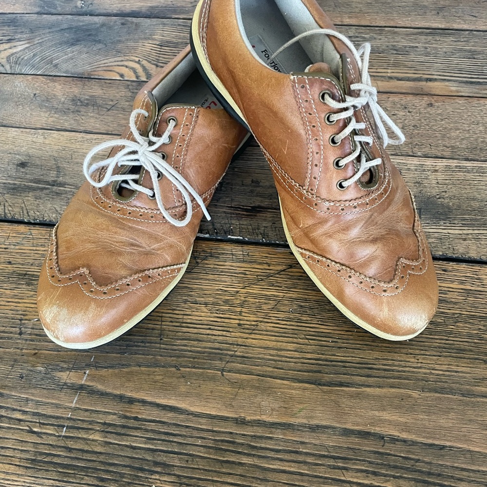 Women’s FootJoy Brown Leather Golf Shoes Size 8.5 Pre-Owned